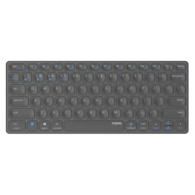 Afbeelding van Rapoo E9600M draadloos toetsenbord plat aluminium design milieuvriendelijke oplaadbare batterij DE lay out QWERTZ PC &amp; Mac, zwart