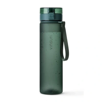 Afbeelding van VINSUN Drinkfles 1L Donkergroen Lekvrij, Koolzuurhoudend, BPA Vrij, Tritan, Bediening met één Hand Lichtgewicht Waterfles voor Sport, School, Universiteit, Fiets