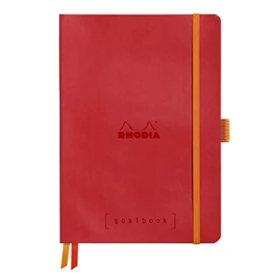 Afbeelding van Rhodia 117773C notitieboekje Goalbook (DIN A5, 14,8 x 21 cm, geruit, praktisch en trendy, met zacht deksel, 90 g, ivoorkleurig papier, 120 vellen, elastiek, bladwijzer), 1 stuks, papapaver