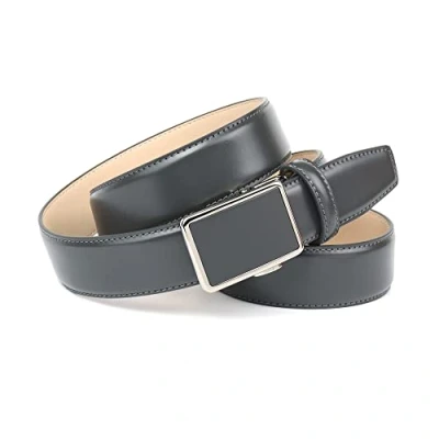 Afbeelding van Anthoni Crown Heren automatische lederen riem riem, grijs, 85, grijs