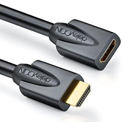 Afbeelding van deleyCON 5m HDMI Verlengkabel Compatibel met 2.0a/b/1.4a UHD 4K HDR 3D 1080p 2160p ARC High Speed Ethernet Zwart