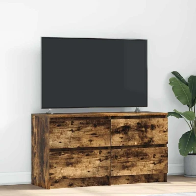 Afbeelding van vidaXL Tv meubel 100x35x54 cm bewerkt hout gerookt eikenkleurig
