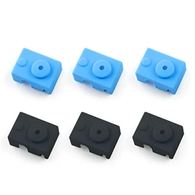 Afbeelding van 6 STKS Siliconen Sokken 3D Printer Heater Blok Cover voor E3D V6 PT100 Block(Blauw en Zwart)