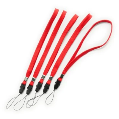 Afbeelding van DTS/AC korte polsband/korte pols lanyard (enkele, set van 5) rood