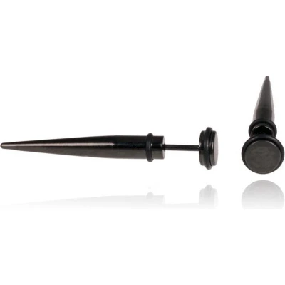 Afbeelding van Titanium Stud oorbellen Spike Zwart