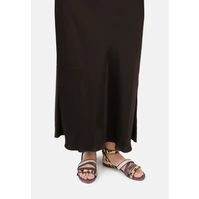 Afbeelding van BRONX New skyler leren sandalen met panterprint bruin