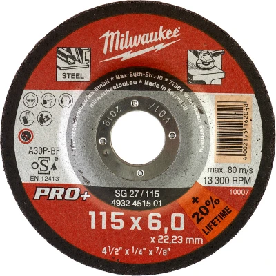 Afbeelding van Milwaukee Accessoires Metaalafbraamschijf SG27 115 x 6 mm PRO+ 25 stuks 4932451501