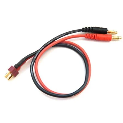 Afbeelding van VUNIVERSUM Premium Lipo acculader met T Dean Deans stekker mannelijk naar 4 mm banaanstekker gouden 30 cm 14 AWG, 2,5 mm² kabel modelbouw