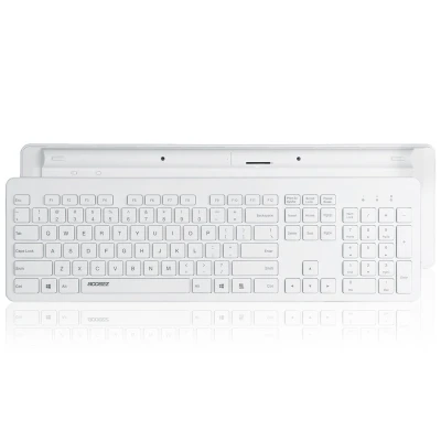 Afbeelding van Draadloos toetsenbord Tablethoes met Premium Desktop Bluetooth Keyboard van Accezz Wit Kunststof Wireless