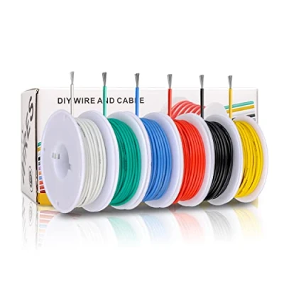 Afbeelding van 20AWG elektrische draadset, 20 gauge siliconen draad, vertinde koperen kabel, 6 kleuren, 4 meter, elke set haak en flexibel zacht voor doe het zelf