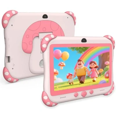 Afbeelding van Ascrecem Kindertablet 7 inch Children Tablet for Kids,Android Kinder met WiFi Bluetooth Kinderbeveiliging, Vooraf GeïNstalleerde Kindersoftware, 32GB ROM Dubbele Camera, Leren Kinderen
