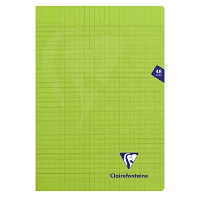 Afbeelding van Clairefontaine 353101C Set van 10 Mimesys Groen Geniet schriften A4 21x29,7 cm 48 Grote ruiten pagina&#039;s 90 g wit papier Transparant Polypropyleen kaft