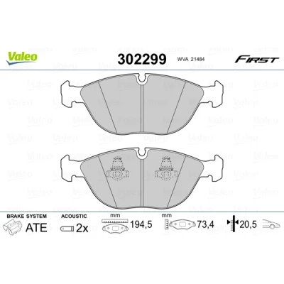 Afbeelding van Valeo Remblokset 302299