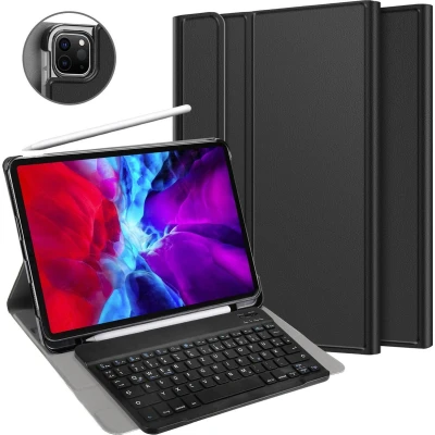 Afbeelding van Cazy Geschikt voor Apple iPad Pro 12.9 2020 hoes QWERTZ Bluetooth Keyboard Cover Zwart