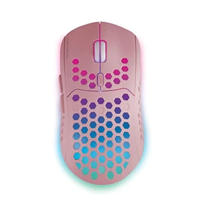 Afbeelding van MARSGAMING MMW3P, Draadloze Gaming Muis, RGB Flow, Ultralicht 79g, 3200DPI, Roze
