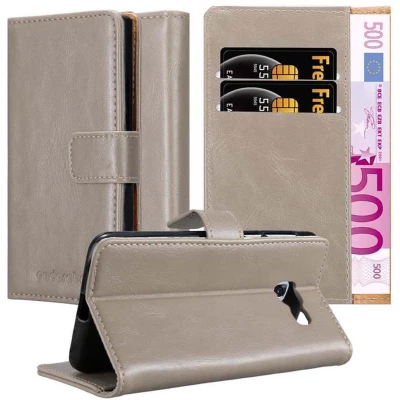 Afbeelding van Cadorabo Hoesje geschikt voor Samsung Galaxy A7 2017 in CAPPUCCINO BRUIN Beschermhoes met magnetische sluiting, standfunctie en kaartvakje Book Case Cover Etui