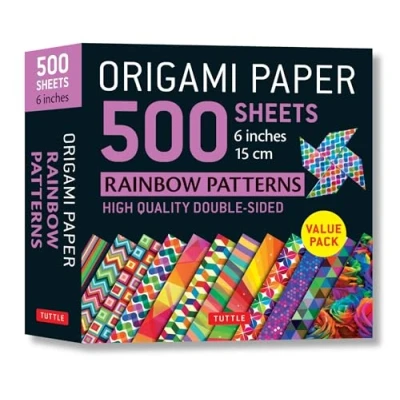Afbeelding van Origami Paper 500 Sheets Rainbow Patterns 6 inch (15 cm): Tuttle Paper: Double Sided Printed with 12 Different Designs (Instructions for Projects Included)