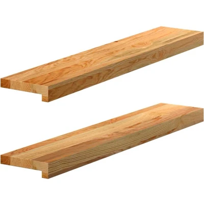 Afbeelding van vidaXL Vensterbanken 2 st 80x15x2 cm massief eikenhout lichtbruin