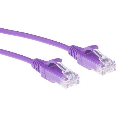 Afbeelding van ACT DC9303 LSZH U/UTP CAT6 Datacenter Slimline Patchkabel Snagless RJ45 connectoren Paars 3 meter