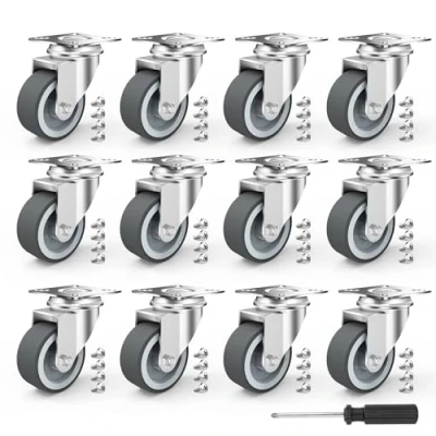 Afbeelding van YAOBLUESEA Transportwielen, zwenkwielen, meubelwielen, zware belastingswielen, 12 stuks, 50 mm, 40 kg per rol)