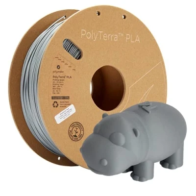 Afbeelding van Polymaker 70824 PolyTerra PLA Filament kunststof Gering kunststofgehalte 1.75 mm 1000 g Grijs (mat) 1 stuk(s)