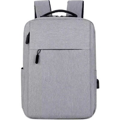 Afbeelding van Manks Grijs minimalistisch laptop Rugzak 20 Liter met Laptopvak voor naar school of werk Geschikt tot 15.6 inch Laptops Gerecycled Polyester