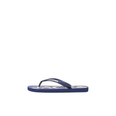 Afbeelding van JACK &amp; JONES Jfwlogo Palm Print Flip Flop teenslippers donkerblauw