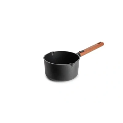 Afbeelding van Woll Eco Logic QXR Sauspan inductief Ø 18 cm, 10 cm hoog, 2,0 liter, met afneembare duurzame houten steel geschikt voor alle warmtebronnen, PFAS vrij, antiaanbaklaag, gegoten aluminium