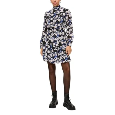 Afbeelding van QS Semitransparentes MIT Raffung Jurk, Dames, Maat: 36, Schwarz