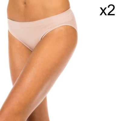 Afbeelding van Pack 2 Nahtlose Mikrofaser Slips D05DZ Damen