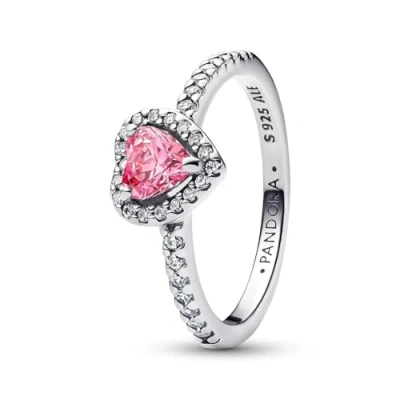 Afbeelding van Pandora 198421C03 50 Elevated Pink Heart Ring is maat 15,5