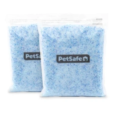 Afbeelding van PetSafe Scoopfree Premium Blauwe Niet Klonterende Kristal Kattenbakvulling, Herbruikbare Bestrijdt Geurtjes, 99 Procent Stofvrij, 2 zakken kg per zak