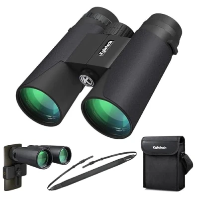 Afbeelding van Kylietech Verrekijker 12x42 HD Compacte Waterdicht voor Vogels Kijken, Wandelen, Jagen, Sightseeing, FMC Lensverrekijker incl. Draagtas, Draagriem en Smartphone Adapter