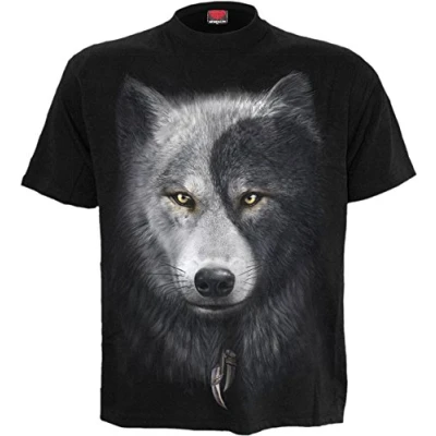 Afbeelding van Spiral Wolf Chi T shirt zwart L 100% katoen Everyday Goth, Gothic