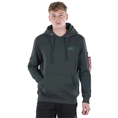 Afbeelding van Alpha Industries BACK Print Hoodie, Heren, Maat: XS, Petrol