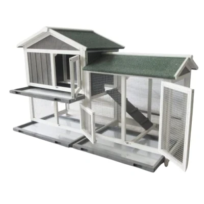 Afbeelding van BUNNY BUSINESS The Grove Grey Double Decker Konijn/Cavia Hutch en Run EXTRA DIEPTE MET VLOER (GRIJZE GROVE, GEEN DEKKING)