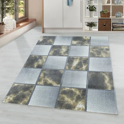 Afbeelding van Modern vloerkleed Optimism Box Geel/Grijs 140x200cm Adana Carpets