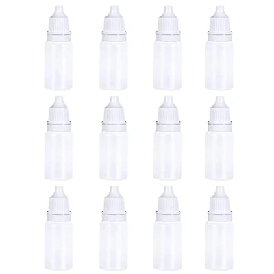 Afbeelding van 12 stks 10 ml Lege Plastic Witte Doorzichtige Knijpbare Oog Vloeibare Druppelflessen met Caps