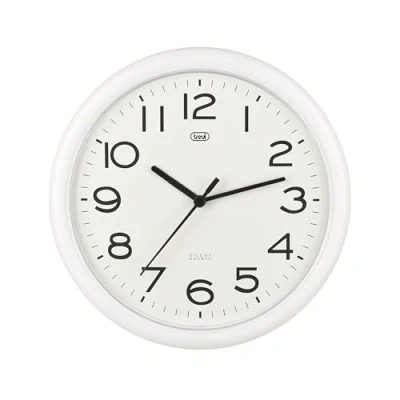 Afbeelding van Trevi Quartz Wandklok diameter 24 cm, wit, kunststof, rond