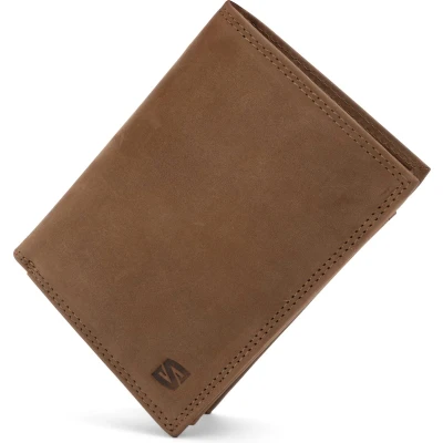 Afbeelding van SERASAR Leren Portemonnee [Manager] Bruin met RFID Bescherming