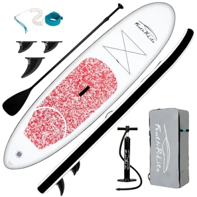 Afbeelding van FunWater Opblaasbaar stand up paddleboard, surfplank, SUP compleet accessoires, verstelbare peddel, pomp, ISUP reisrugzak, lijn, waterdichte tas, peddelboard voor volwassenen