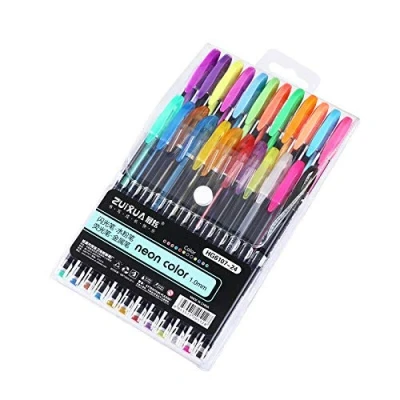 Afbeelding van SENRISE Gelpennen Glitter Set Markeerstift Pen Gekleurde Metallic Pennen voor Kinderen Volwassenen School Kleurboeken, Doodling, Tekenen, Schilderen (24 Kleuren Gemengd)
