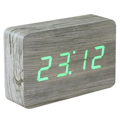 Afbeelding van Gingko Brick click clock Wekker EssenhoutLED Groen