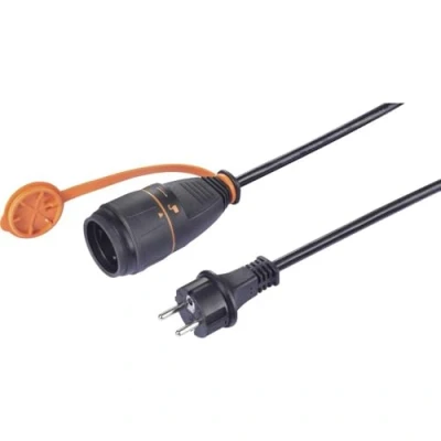 Afbeelding van Sygonix SY 6746418 Stroom Verlengkabel Zwart, Oranje 5 m H07BQ F 3G 1,5 mm² Spiraalkabel, Afsluitbaar, Weerbestendig