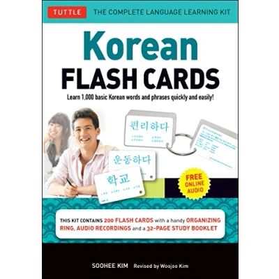 Afbeelding van Korean Flash Cards Kit /anglais: Learn 1,000 Basic Words and Phrases Quickly Easily! (Hangul &amp; Romanized Forms) Downloadable Audio Included