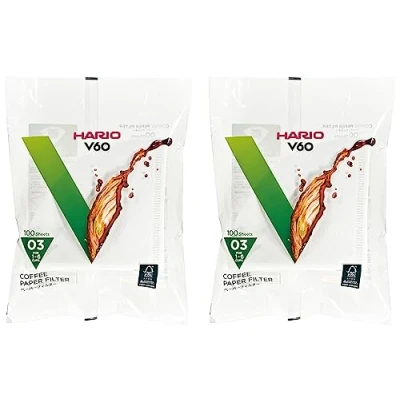 Afbeelding van HARIO VCF 03 100W Paper Filter voor V60 03W, 1 tot 6 Cups 200 vellen Wit