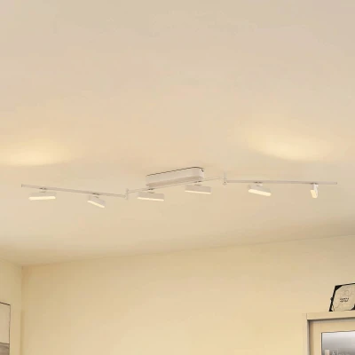 Afbeelding van Lindby LED spot Eldrin, wit, 6 lamps, lichtstrip