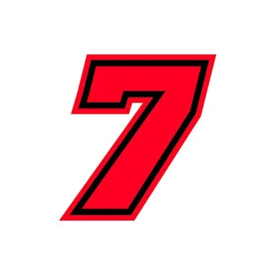 Afbeelding van 4R Quattroerre.it 13397 Racing Nummer 7 Moto GP, Neon Rood, 10 x 9,5 cm