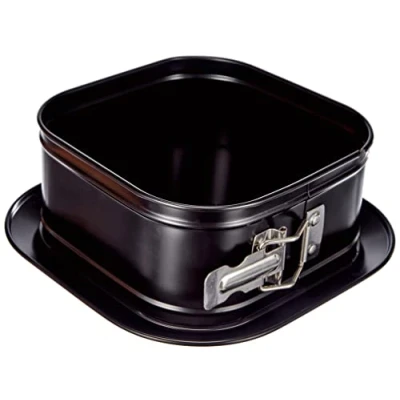 Afbeelding van Ibili Springform Set Vierkant met Extra Onderstel 17x17 cm, gewalste stalen plaat, Zwart, 17 x 8 cm
