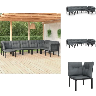 Afbeelding van vidaXL 8 delige Loungeset poly rattan zwart en grijs